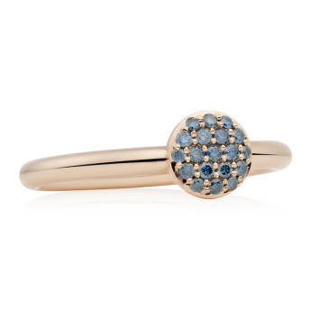 Bron Stardust Ring 750 Roségold mit blauen Brillanten