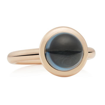 Bron Sushi Ring 10 mm 750 Roségold mit London Blue...