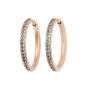 Bron Ohrringe Creolen Lux 750 Roségold Ø 20 mm mit blauen Brillanten