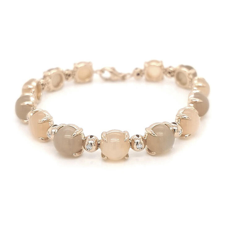 Argentum Collection Candy Armband 750 Roségold mit Mondsteinen & Brillanten