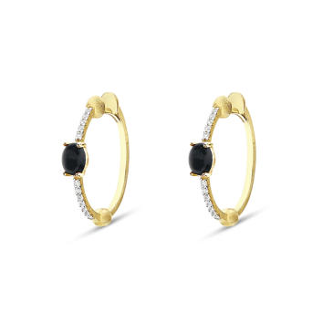 Dancing in the Rain Mystery Black Creolen 750 Gelbgold...