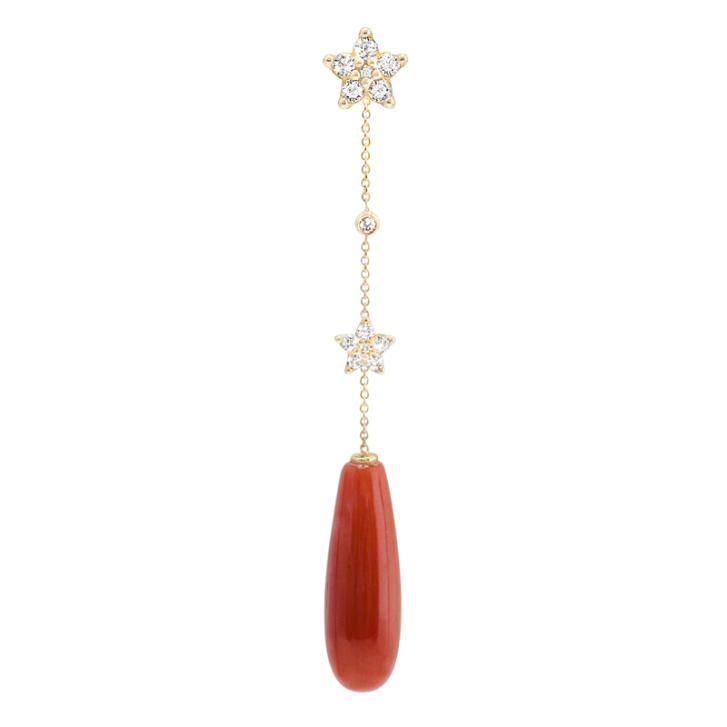 Shooting Stars Ohrstecker 750 Gelbgold klein mit Brillanten, einzeln