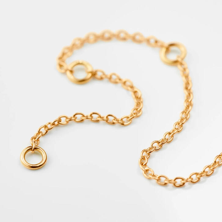 Ole Lynggaard Ankerkette 40 750 Gelbgold 60 cm mit Zwischenöse bei 50 und 45 cm