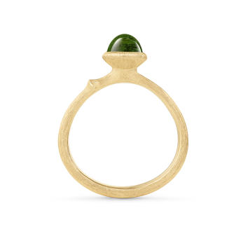 Lotus Tiny Ring 750 Gelbgold mit grünem Turmalin