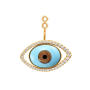 Evil Eye Ohrring Einhänger 750 Gelbgold mit Türkis & Brillanten
