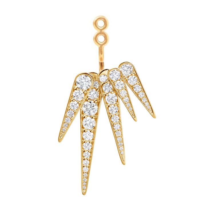 Funky Stars Ohrring Einhänger 750 Gelbgold mit Brillanten