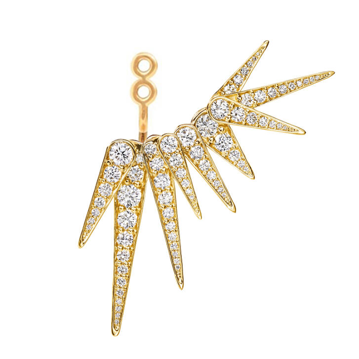 Funky Stars Ohrring Einhänger 750 Gelbgold mit Brillanten