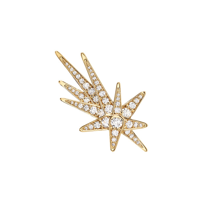 Funky Stars Ohrring 750 Gelbgold mit Brillanten, single