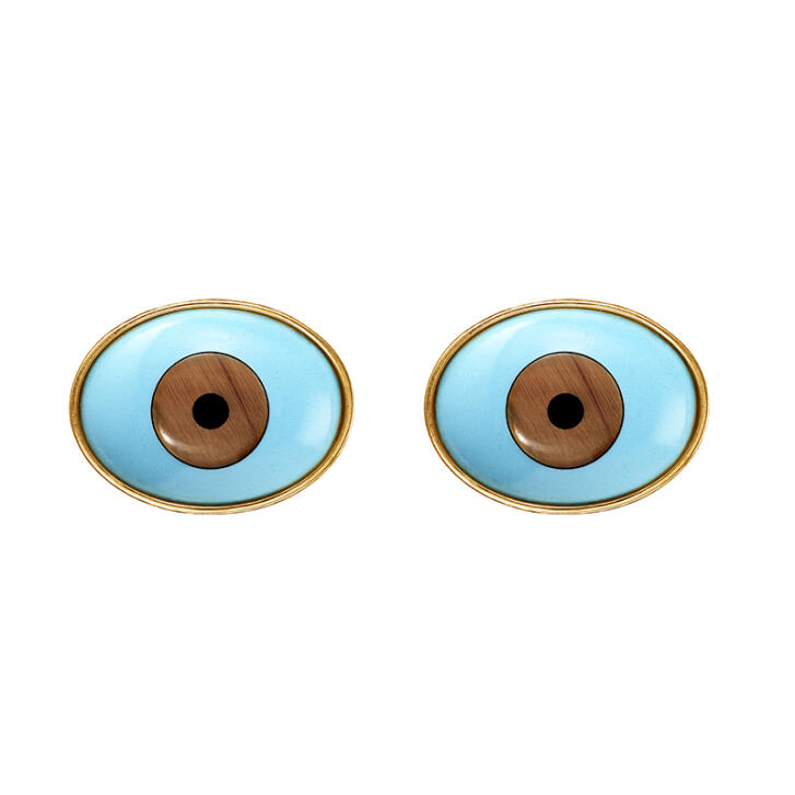 Evil Eye Ohrringe 750 Gelbgold mit Türkis
