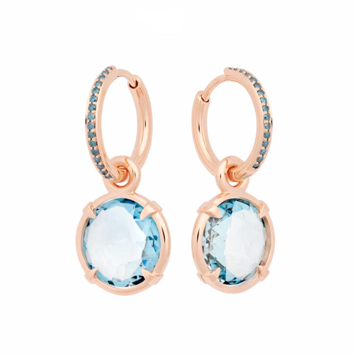Bron Ohrring Einhänger Mira Mira Ø 12 mm 750 Roségold mit Skyblue Topas
