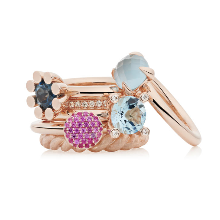Catch Ring 750 Roségold mit Sky Blue Topas