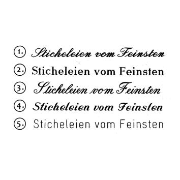 Gravur, Auswahl der Schriftart 5.,bis zu 20 Buchstaben