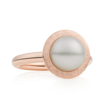 Bron Sushi Ring 750 Roségold mit weißer...