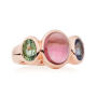 Bron Sushi Ring 750 Roségold mit Turmalin & Tansanit 54
