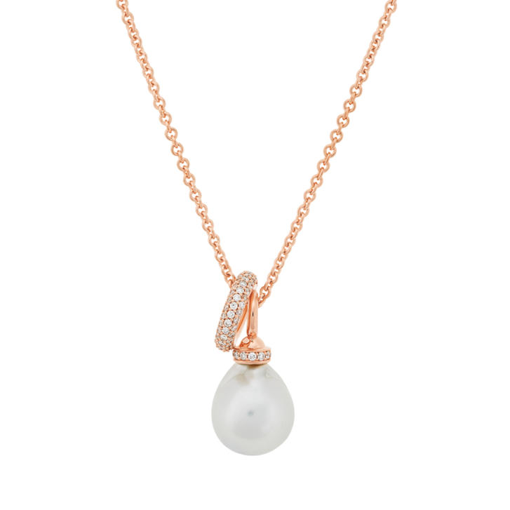 Bron Joy Anhänger 750 Roségold mit Südseeperle & Brillanten