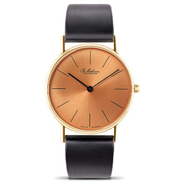 Ole Mathiesen Herren Armbanduhr vergoldet Ø 33 mm