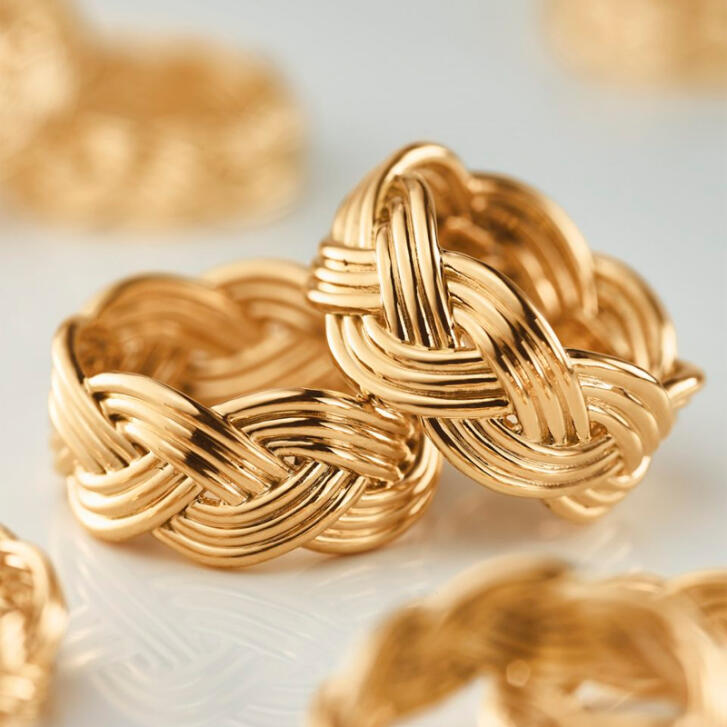 Braided Ring Large 750 Gelbgold