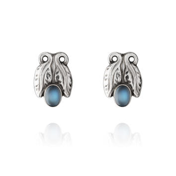 Moonlight Blossom Ohrclips 925 Silber mit Mondstein