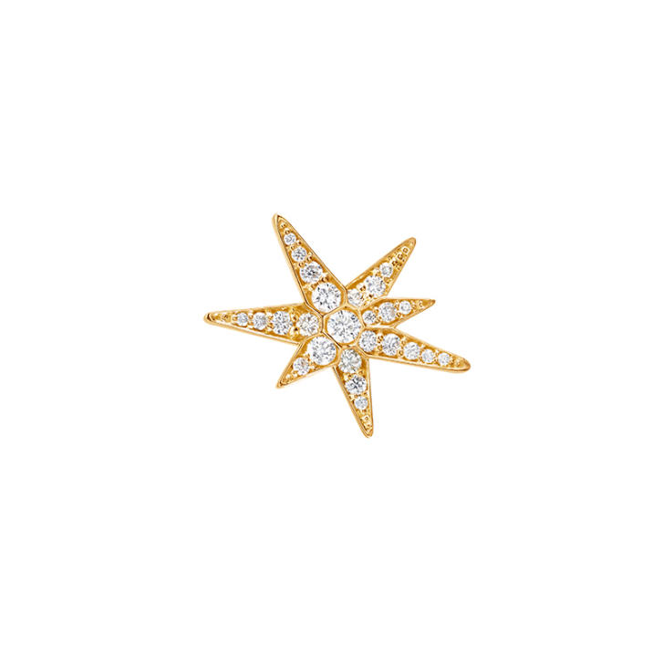 Funky Stars Ohrstecker 750 Gelbgold mit Brillanten, klein, single