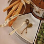 Mood Asia Tablett Edelstahl, Porzellan & Holz