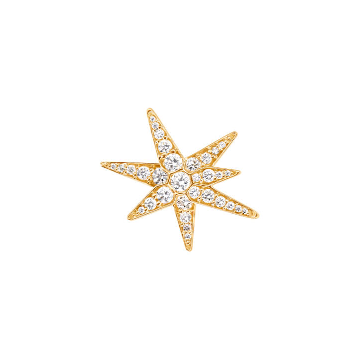 Funky Stars Ohrstecker 750 Gelbgold mit Brillanten, medium, single