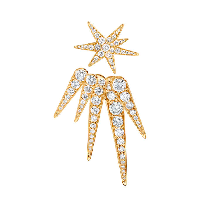 Funky Stars Ohrstecker 750 Gelbgold mit Brillanten, medium, single