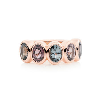 Bron Sushi Ring 750 Roségold mit Farbedelsteinen
