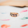 Bron Sushi Ring 750 Roségold mit Farbedelsteinen