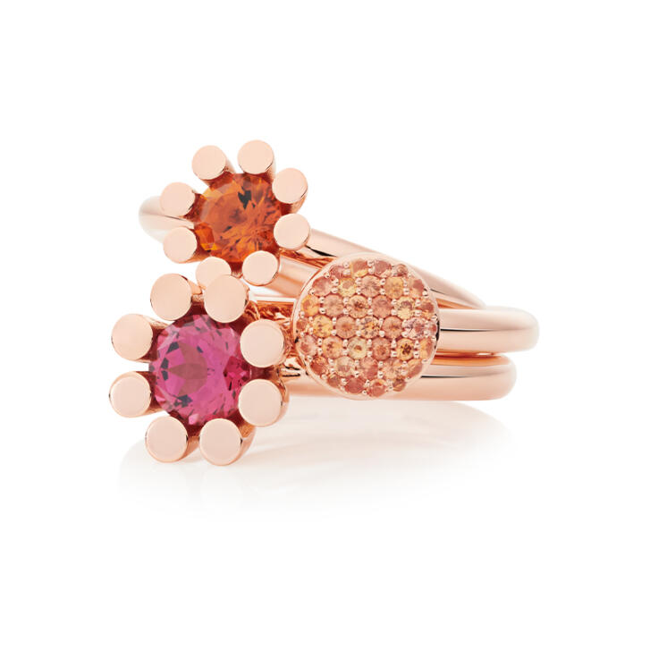 Bron Sprite Ring 750 Roségold mit Rhodolith 6 mm