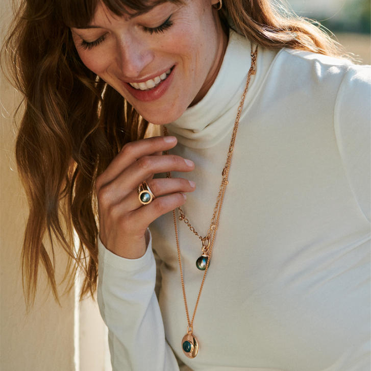 Bron Joy Anhänger 750 Roségold mit Tahiti Perle & Brillanten