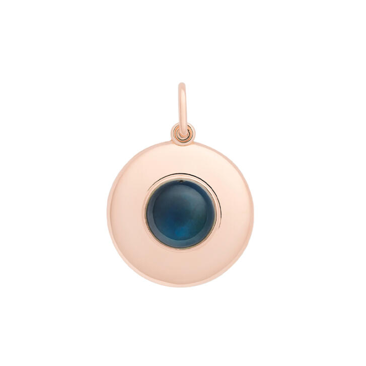 Bron Sushi Medaillon 750 Roségold mit London Blue Topas