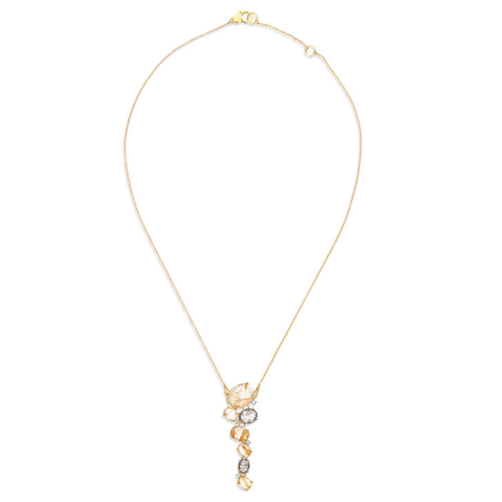 Ipanema Anhänger mit Kette 750 Gelbgold mit Rutilquarz & Brillanten