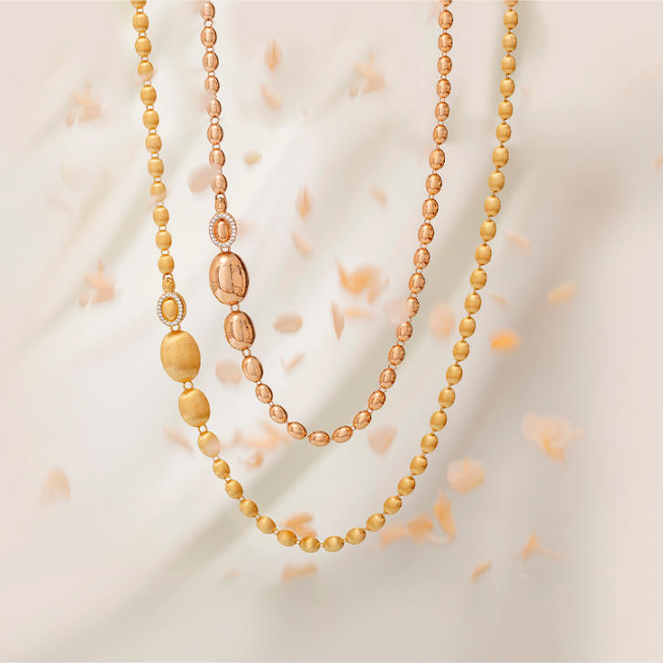 Sunset Collier 750 Roségold mit Brillanten