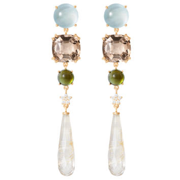 Shooting Star Lotus Ohrringe 750 Gelbgold mit Brillanten...