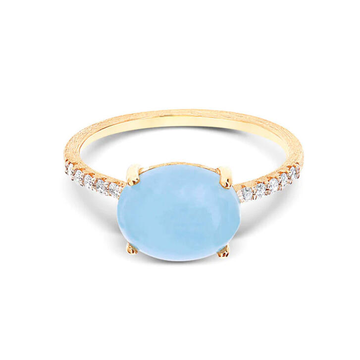 Dancing Azure Ring 750 Gelbgold mit Aquamarin und Brillanten