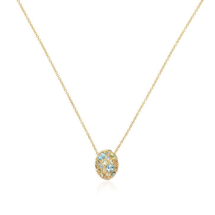 Dancing Reverse Anhänger 750 Gelbgold mit Farbedelsteinen