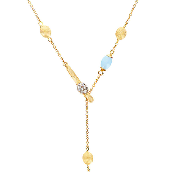 Dancing Every Day Sautoir Azure 750 Gelbgold mit Brillanten & Aquamarin