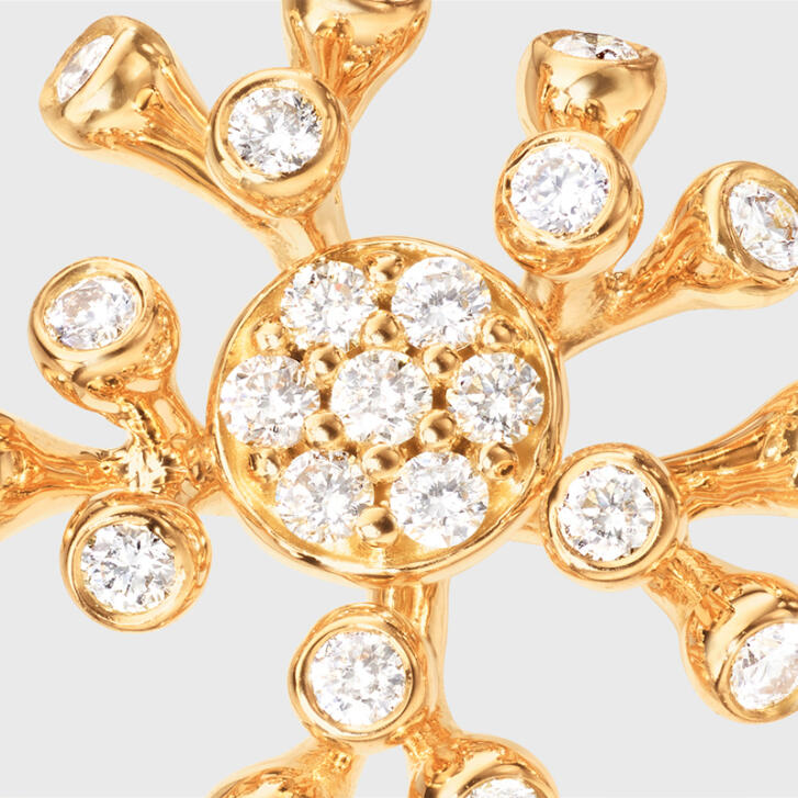 Wild Rose Ohrringe 750 Gelbgold mit Brillanten
