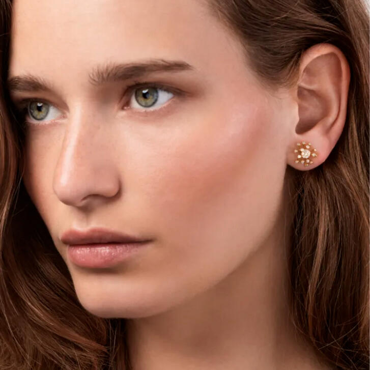 Wild Rose Ohrringe 750 Gelbgold mit Brillanten