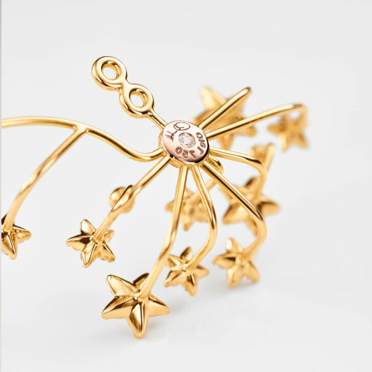 Shooting Stars giga Ohrring Einhänger 750 Gelbgold mit Brillanten, SPECIAL PIECE