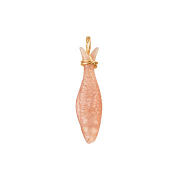 Young Fish Anhänger 750 Gelbgold mit Blush Mondstein