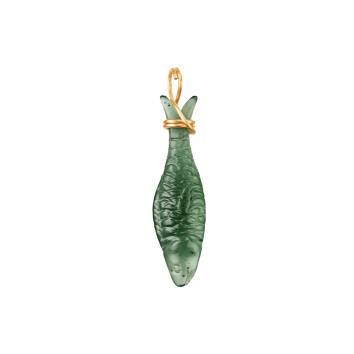 Young Fish Anhänger 750 Gelbgold mit Serpentin