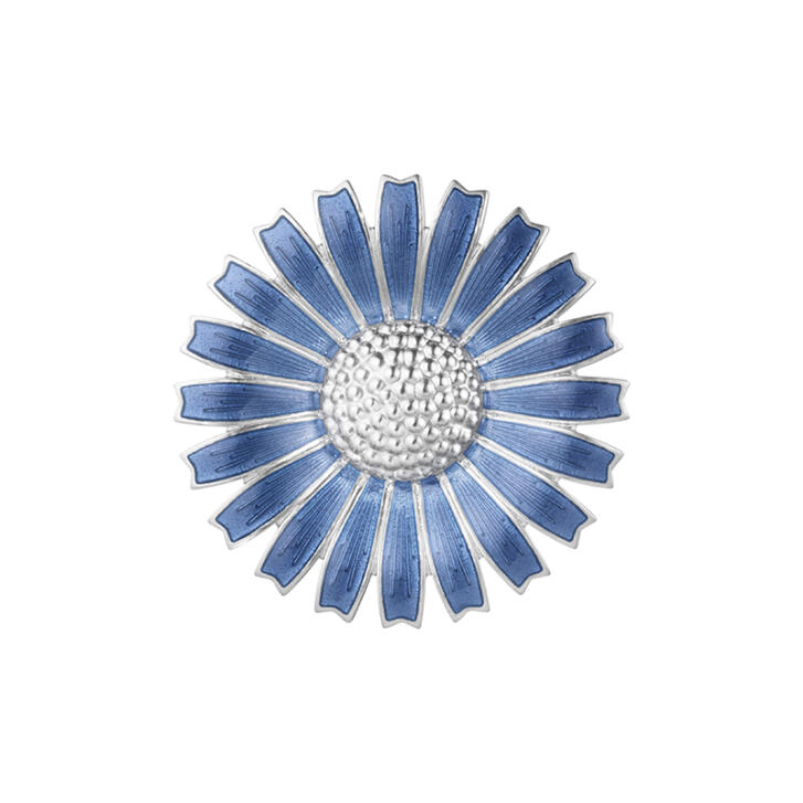 Daisy Brosche 925 Silber rhodiniert, blau