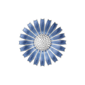 Daisy Brosche 925 Silber rhodiniert, blau