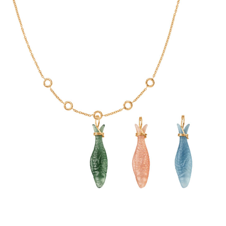 Young Fish Collier 750 Gelbgold
