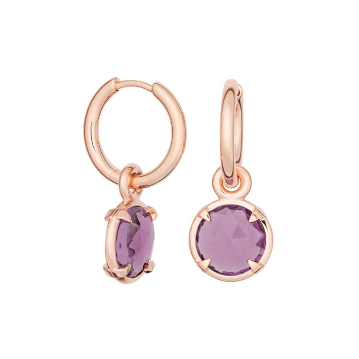 Bron Ohrring Einhänger Mira Mira Ø 10 mm 750 Roségold mit Amethyst