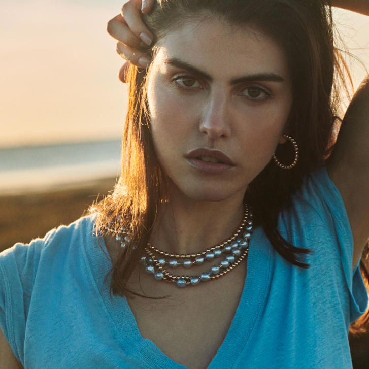 Bron Lux Kugel Collier 750 Roségold, B: 4 mm