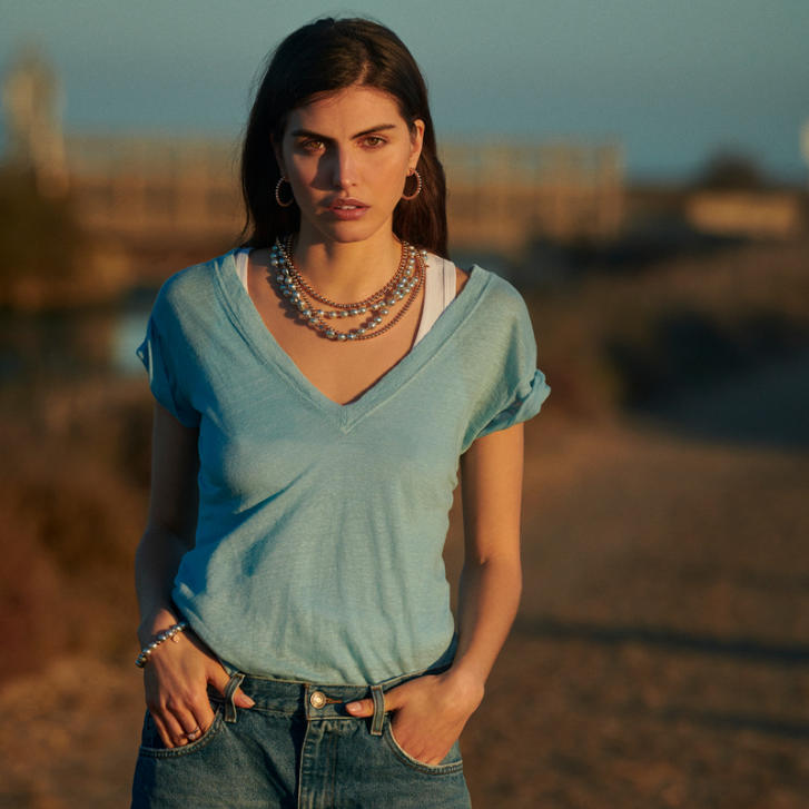 Bron Lux Kugel Collier 750 Roségold, B: 4 mm