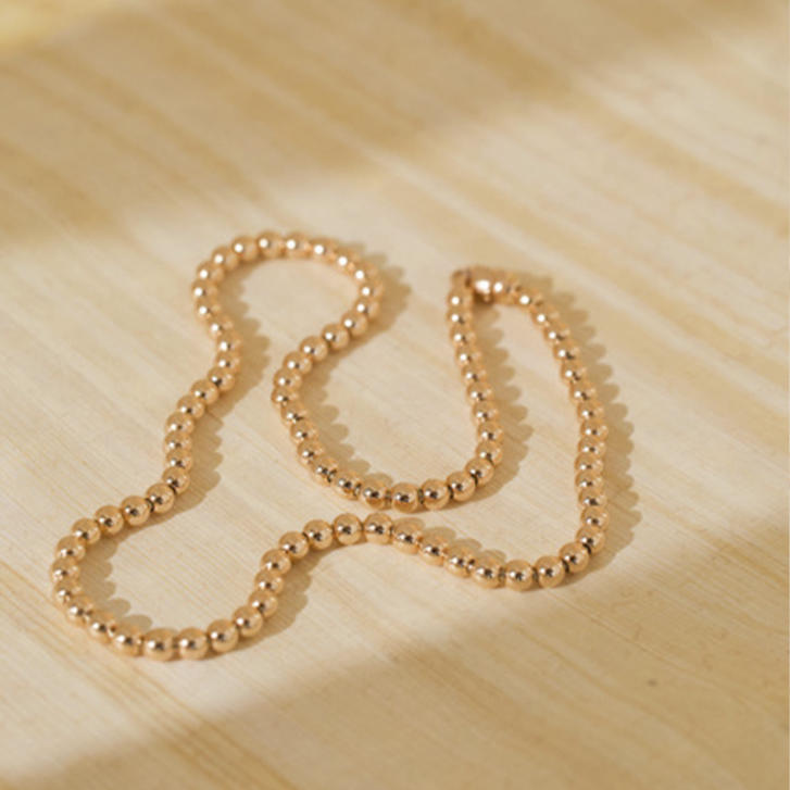 Bron Lux Kugel Collier 750 Roségold, B: 4 mm