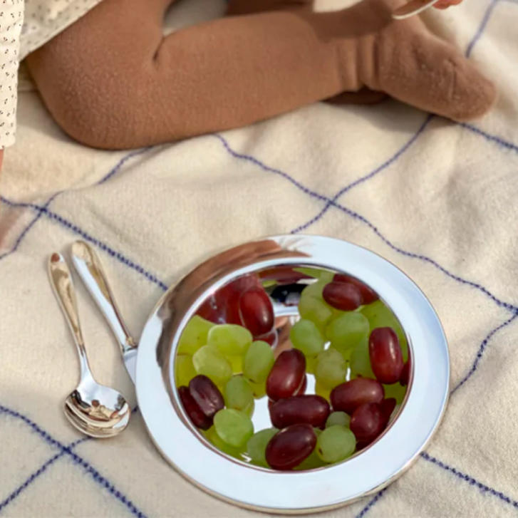 Littlefood Kinder-Breitteller versilbert
